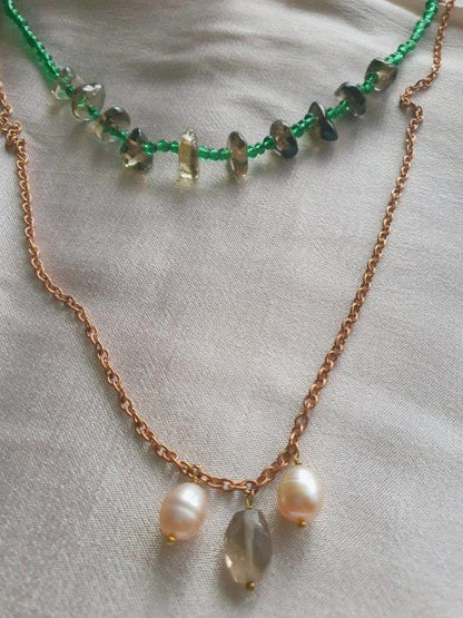 Smoky beach pearl necklace