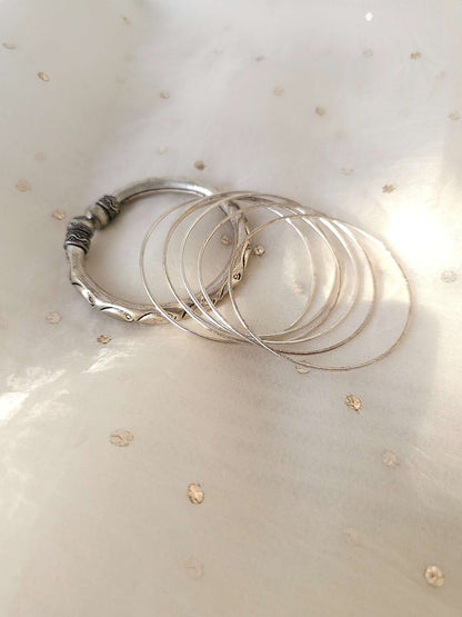 Oxidized bangle combo