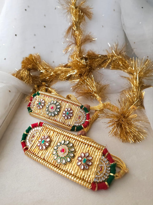 Golden tassel jadau rajputi bajuband