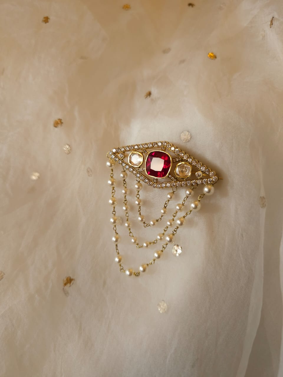 Tajikistan silver brooch or hairpin