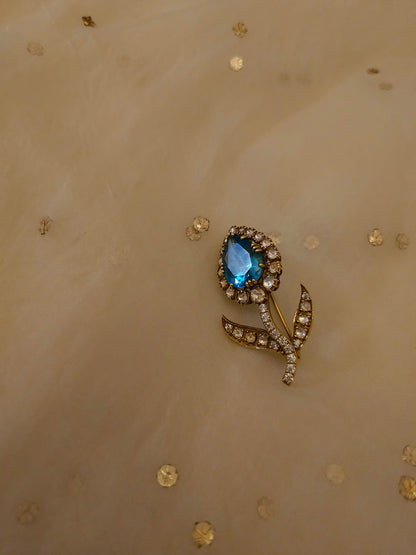 Cyan tamara silver brooch