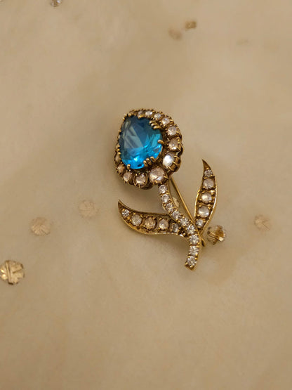 Cyan tamara silver brooch