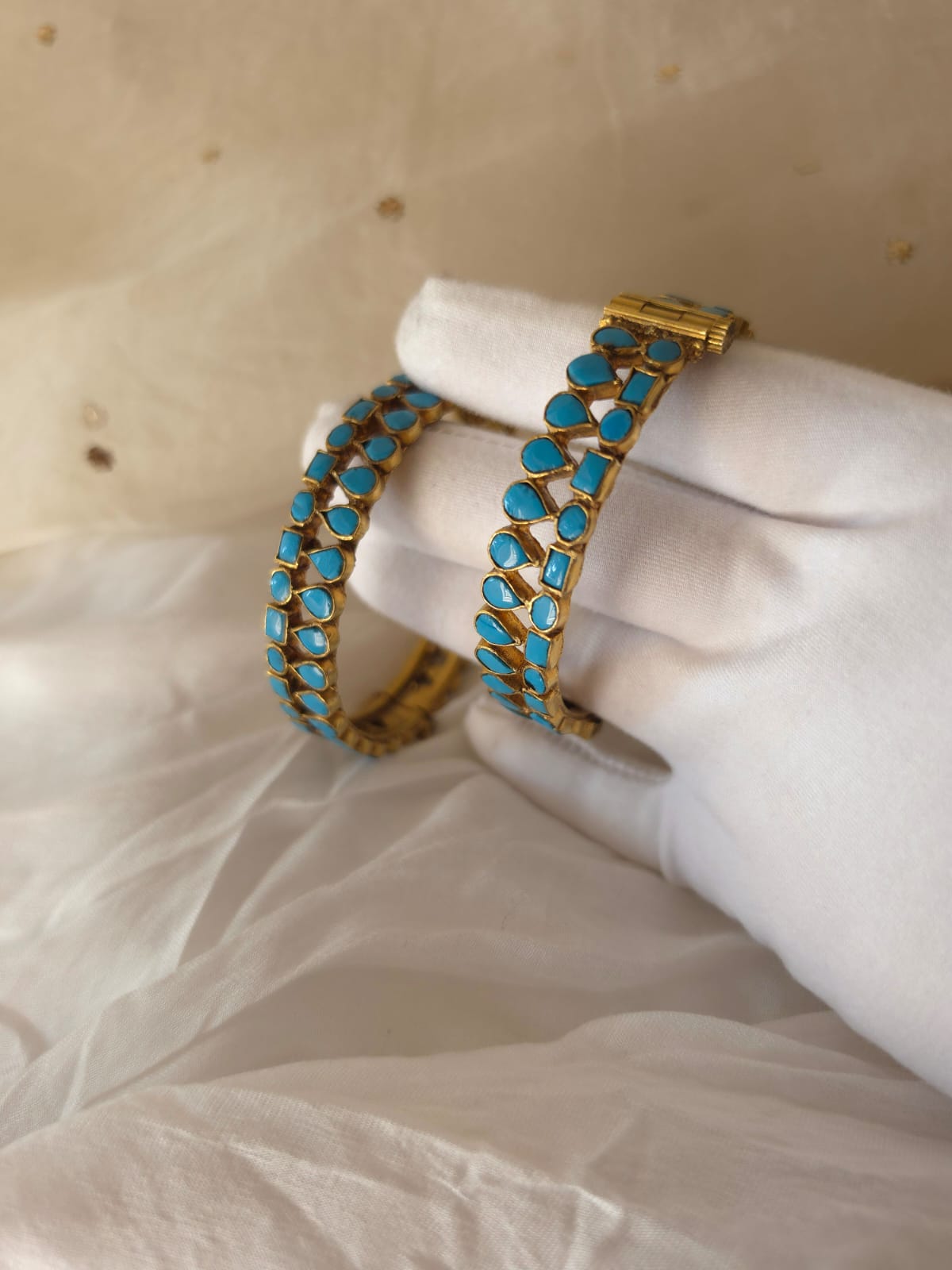 Amber turquoise bangle