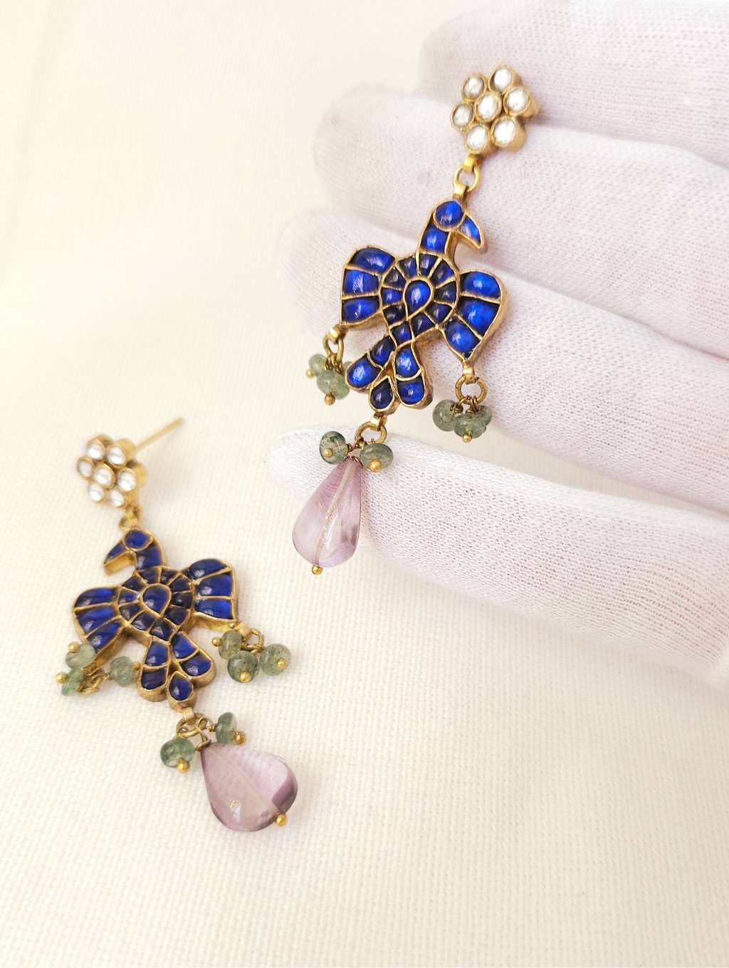 Chilling hawk amethyst earrings