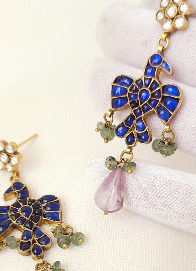 Chilling hawk amethyst earrings
