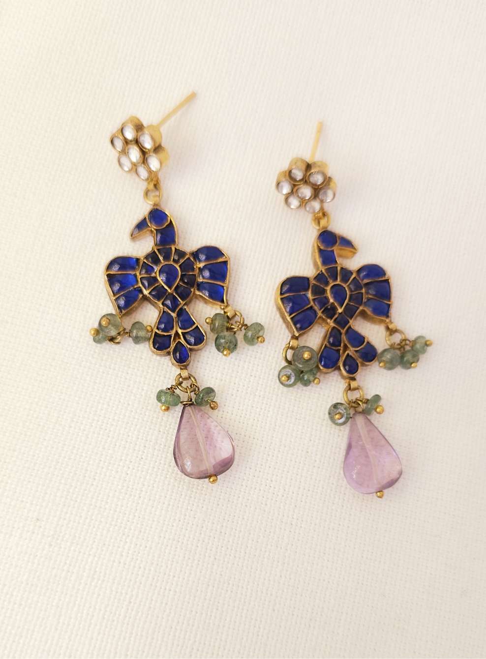 Chilling hawk amethyst earrings