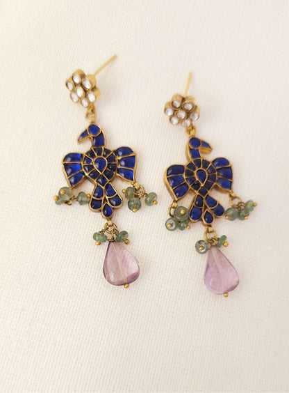 Chilling hawk amethyst earrings