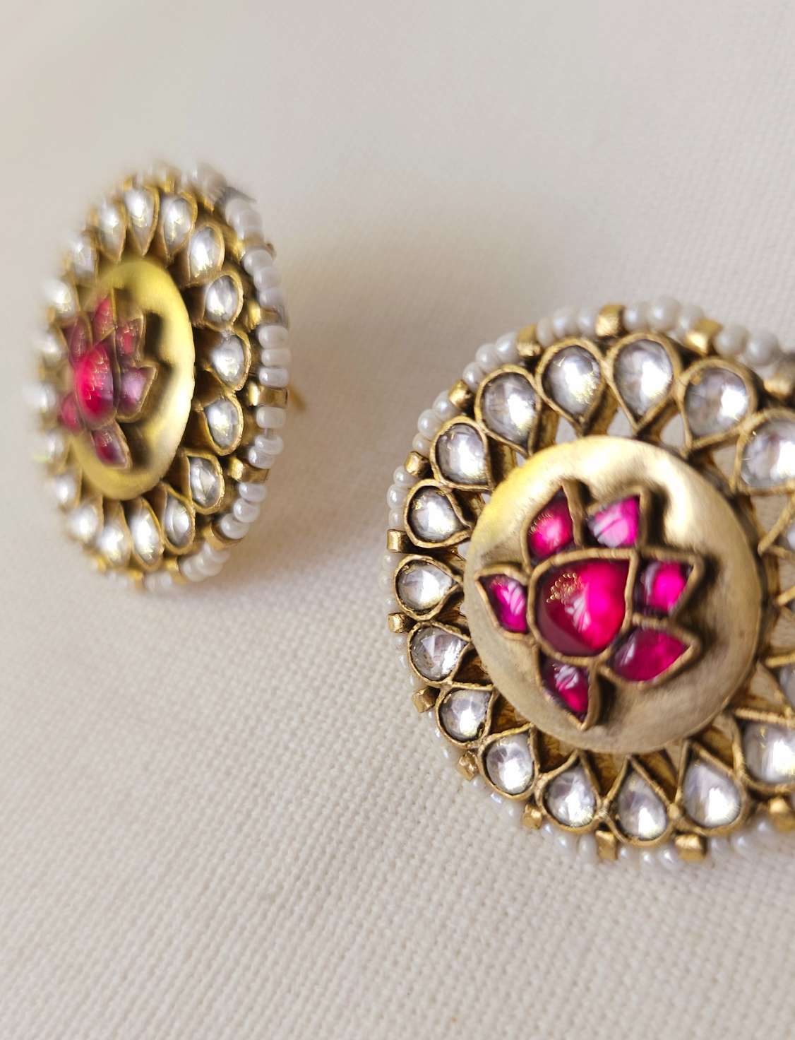 Pushkar mahogany lotus studs