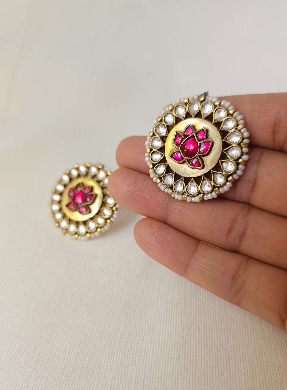 Pushkar mahogany lotus studs