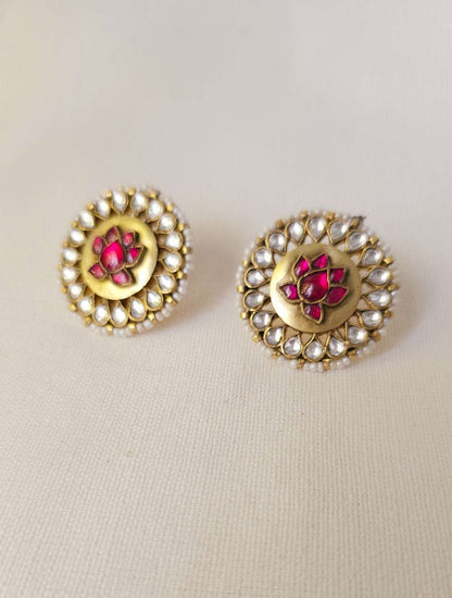 Pushkar mahogany lotus studs