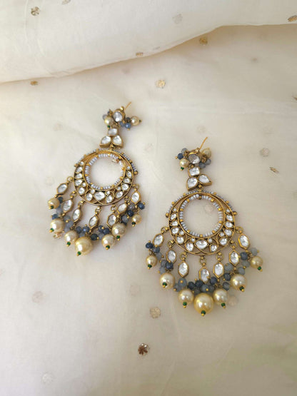 Kaala pani chandbali earrings