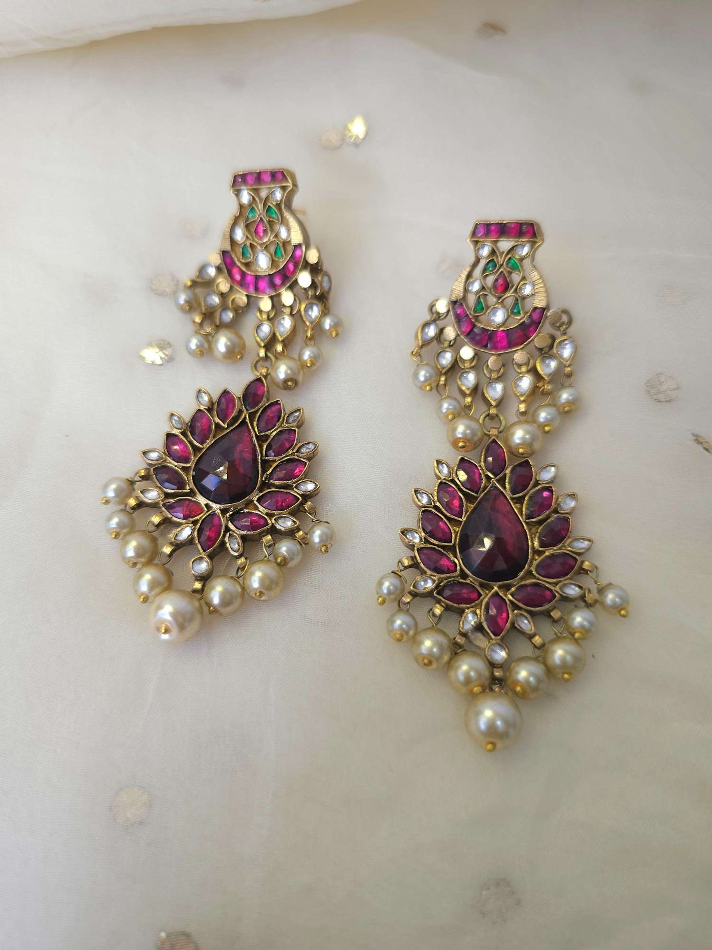 Albela rhodolite earrings