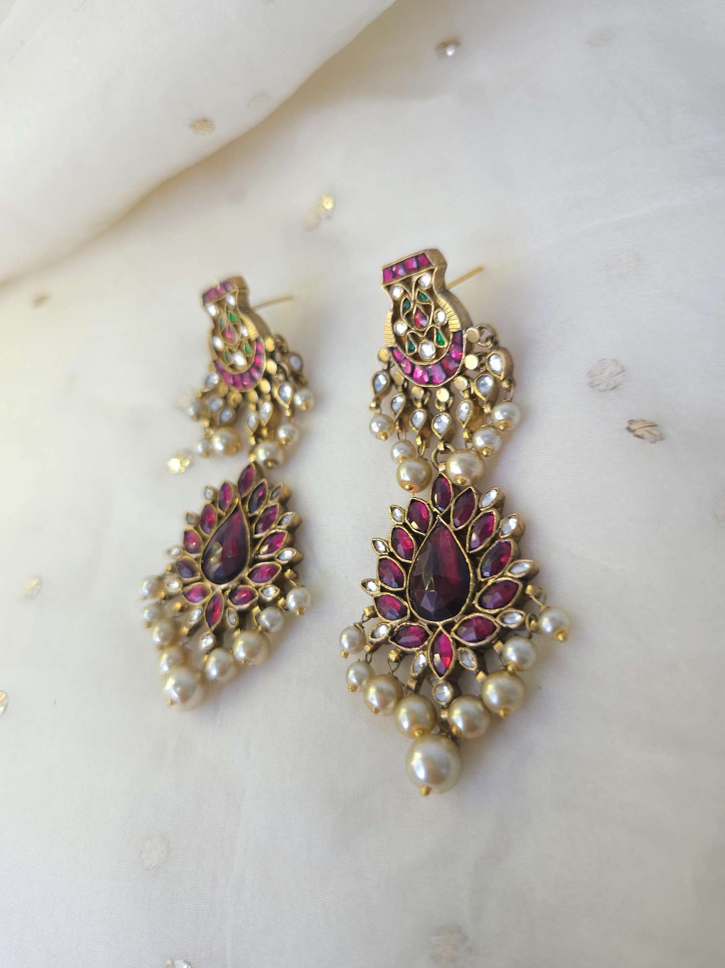 Albela rhodolite earrings