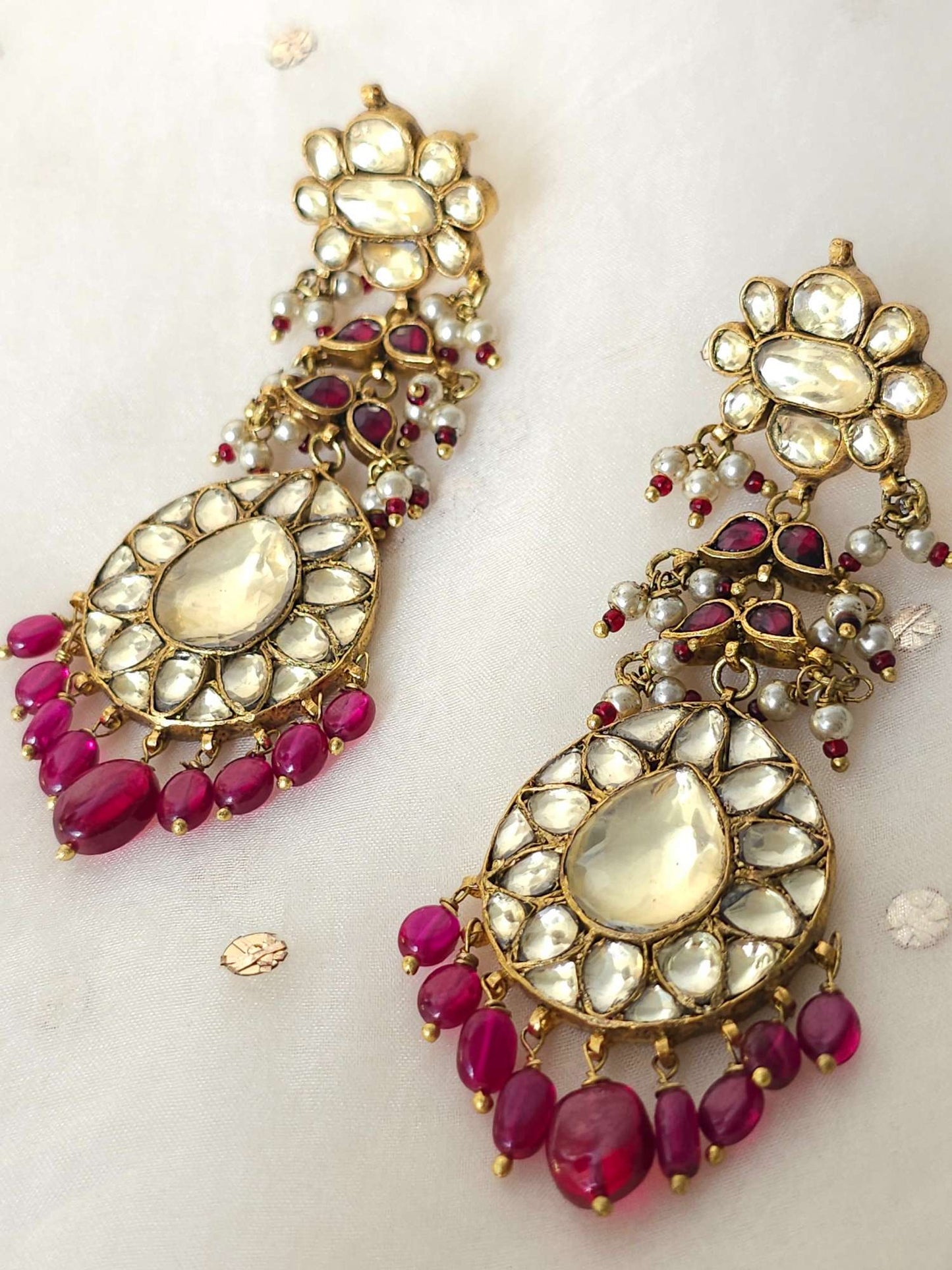 Umaid bhawan pear shape earrings