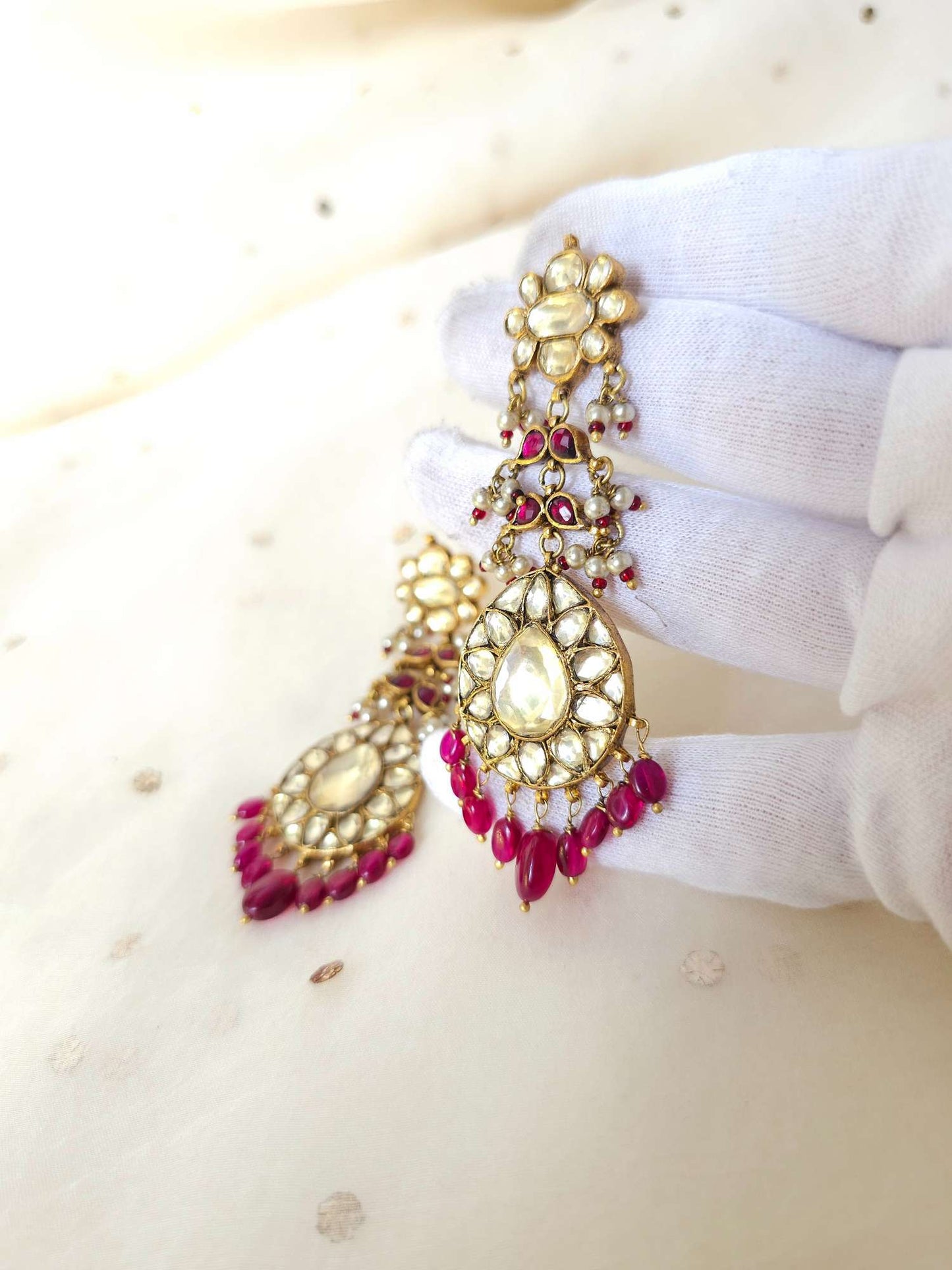 Umaid bhawan pear shape earrings
