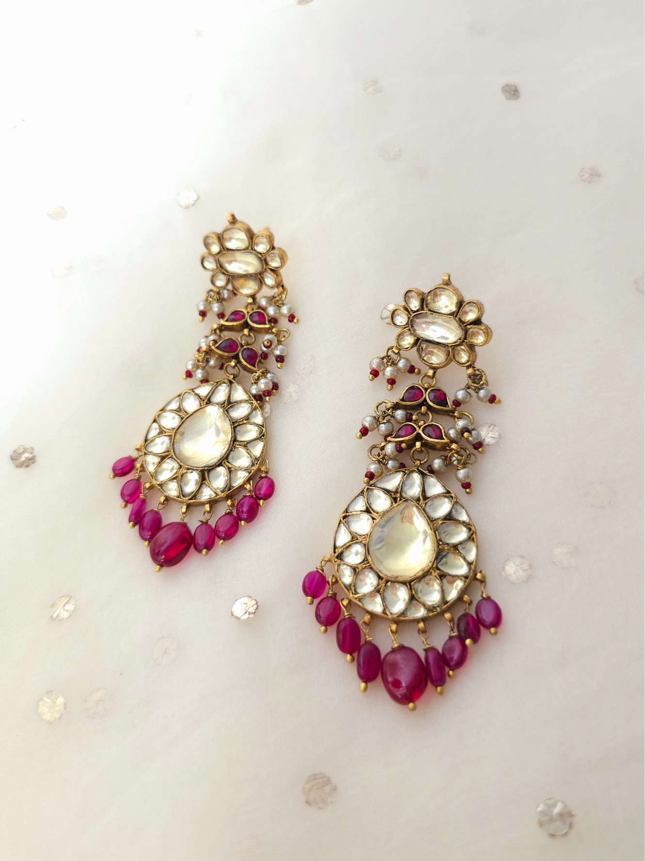 Umaid bhawan pear shape earrings