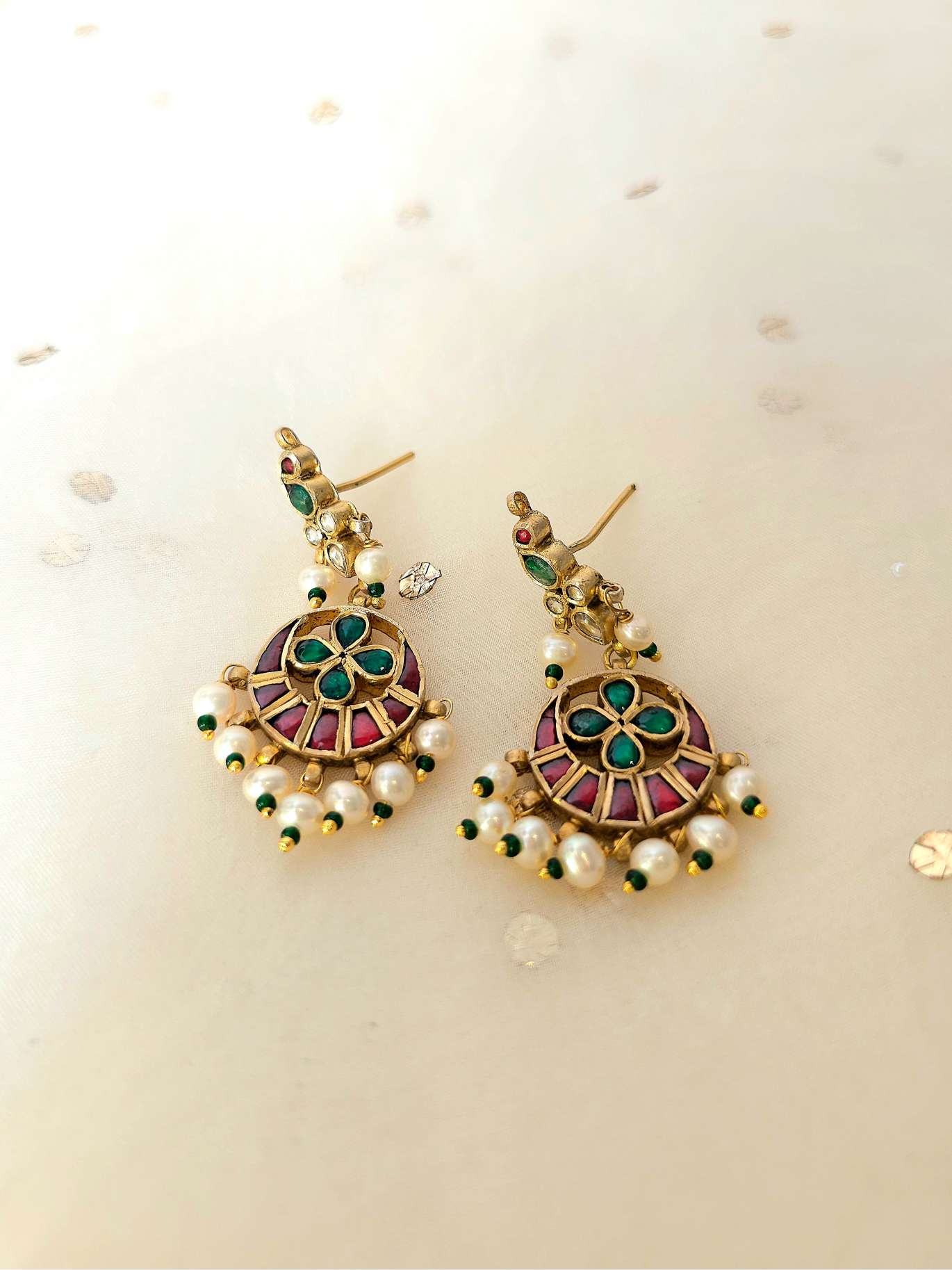 Lalgarh silver earrings