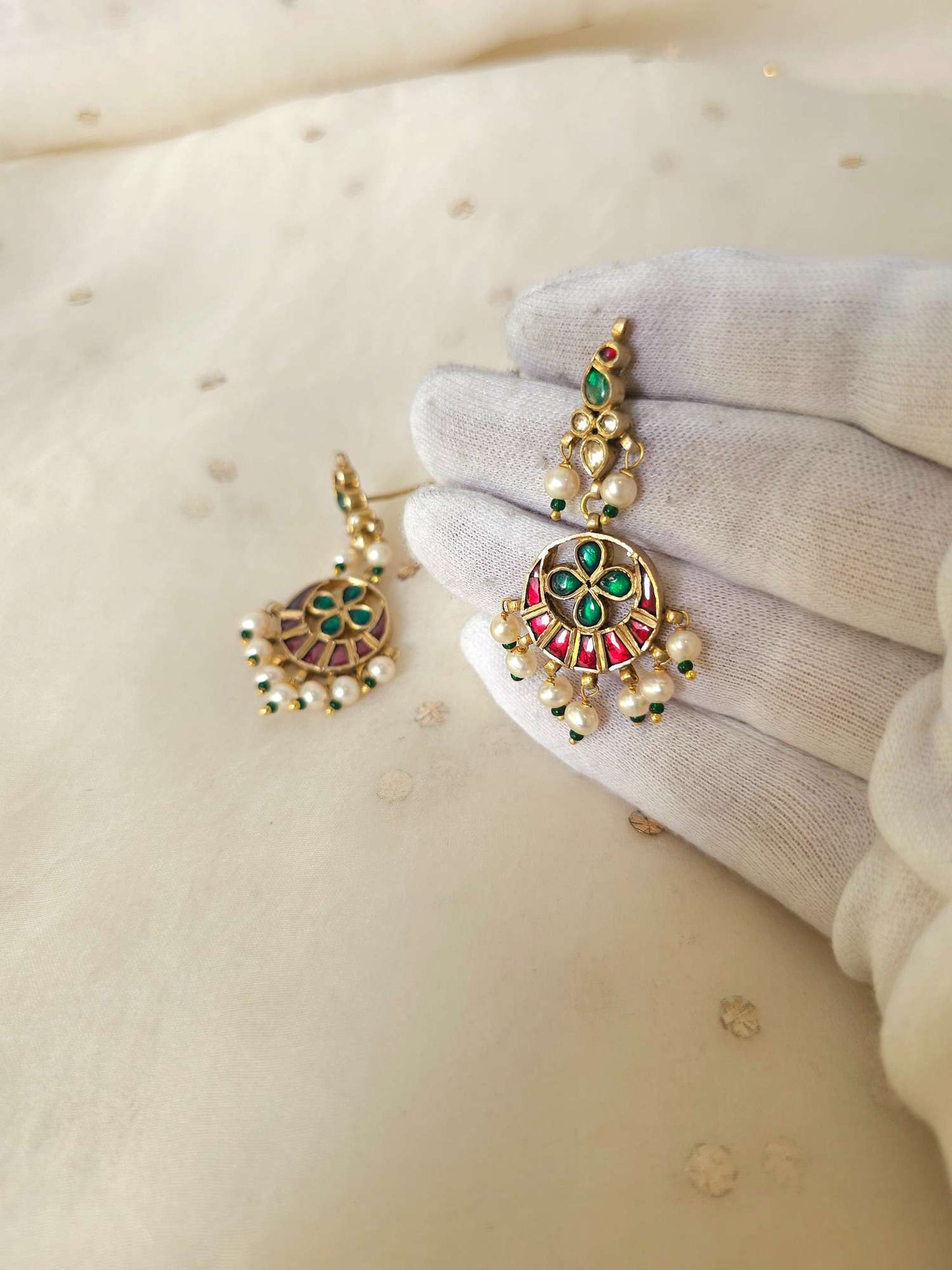 Lalgarh silver earrings