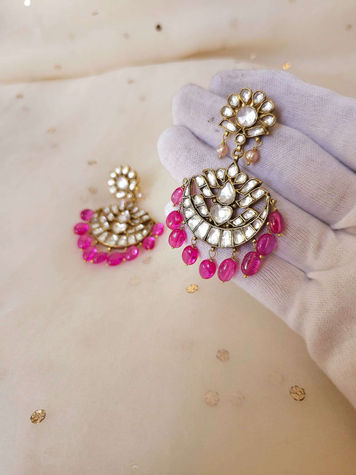 Sariska rouge pink chandbali