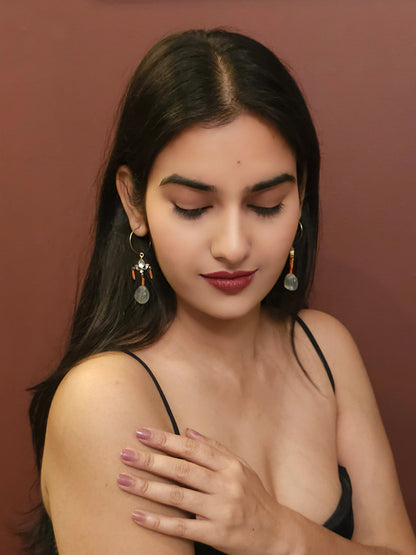 Aventurine hoop earrings - 1