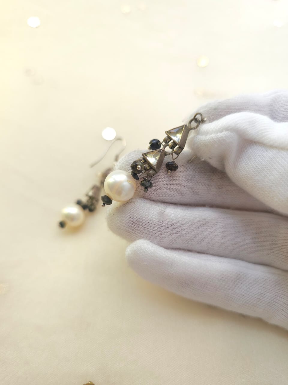 Pearl lake earrings