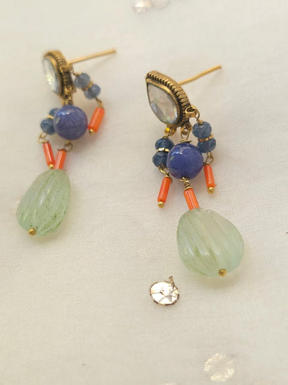Aventurine coral earrings
