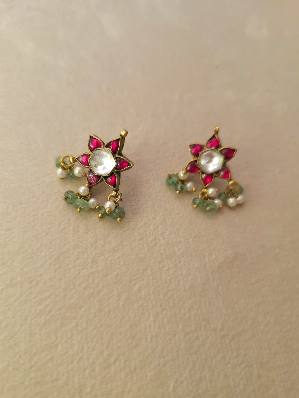 Scarlet lotus studs