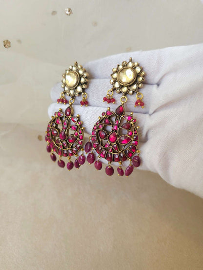 Rhodolite ruby miraval chandbali