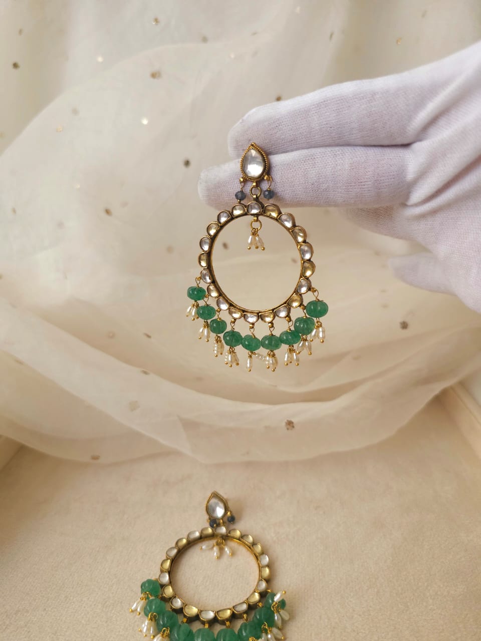 Fern watermelon hoop earrings