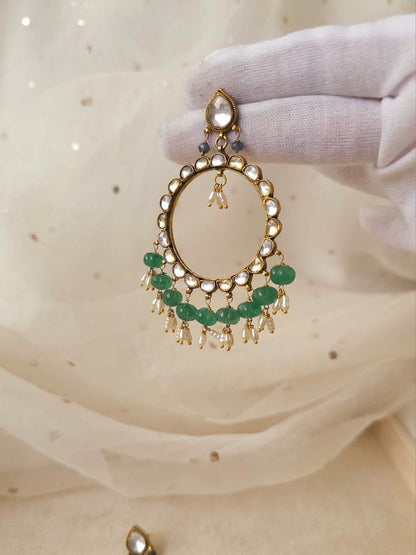 Fern watermelon hoop earrings