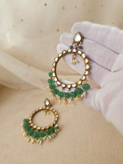 Fern watermelon hoop earrings
