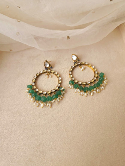 Fern watermelon hoop earrings
