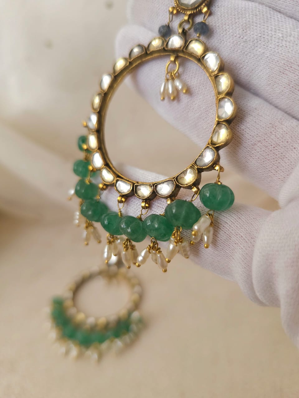 Fern watermelon hoop earrings