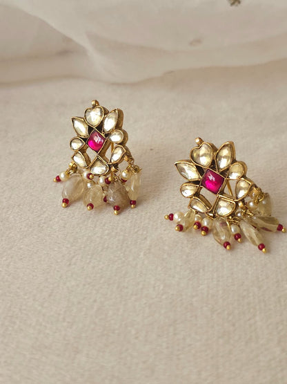 Citrine drops studs