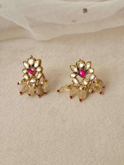 Citrine drops studs