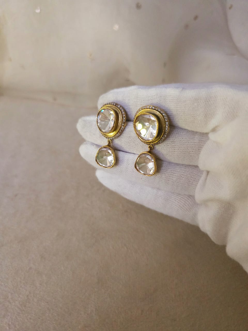 The chilly season silver moissanite earrings