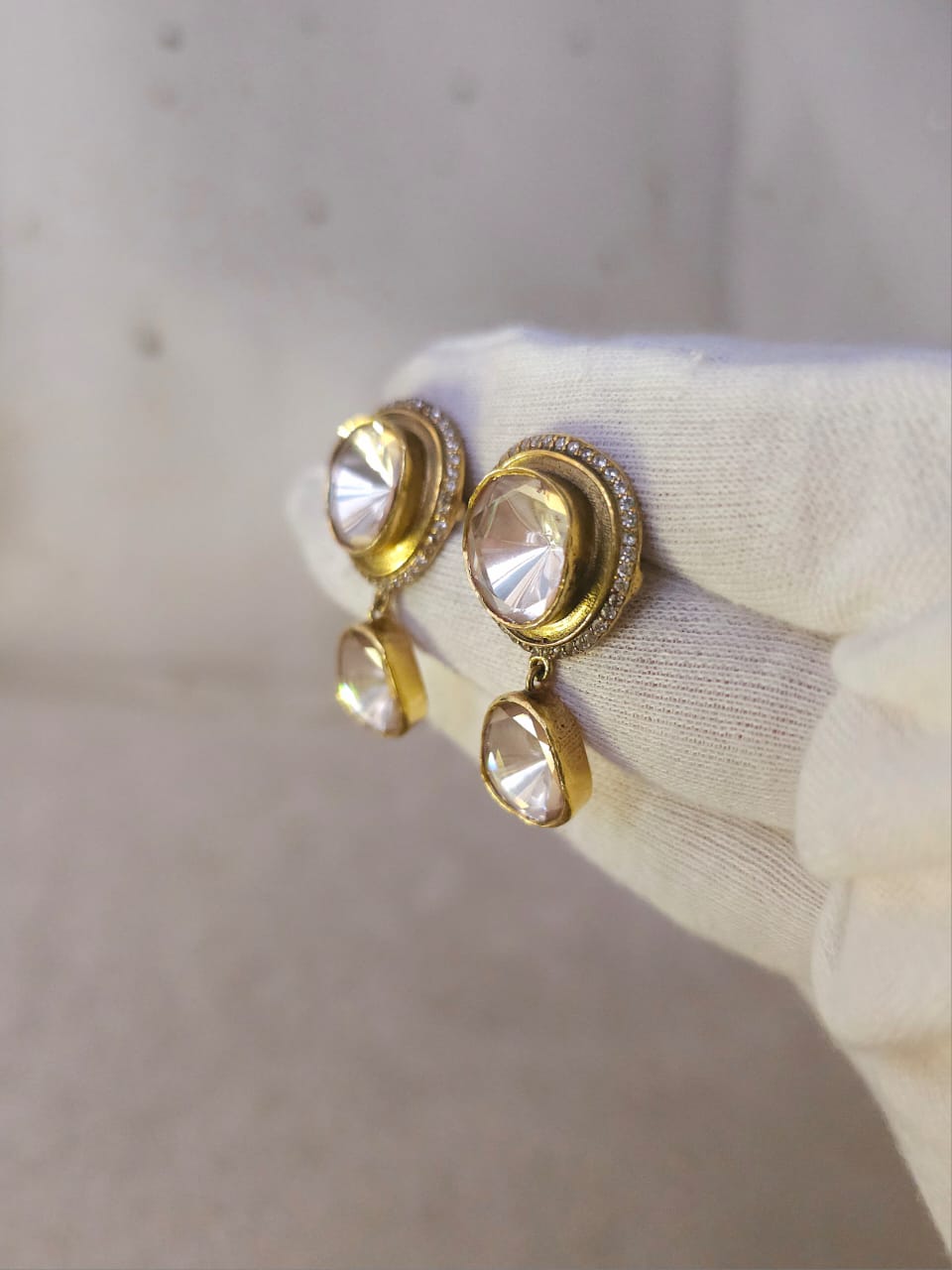 The chilly season silver moissanite earrings