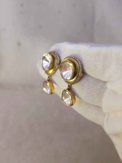 The chilly season silver moissanite earrings