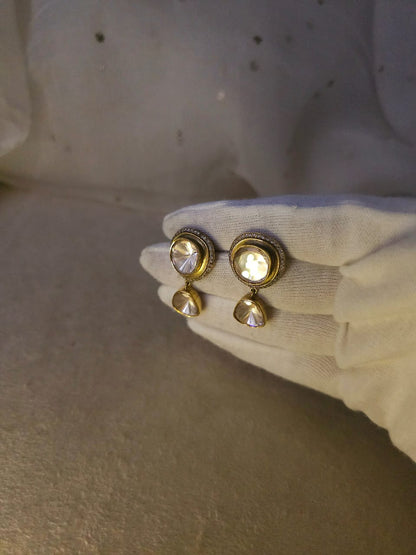 The chilly season silver moissanite earrings