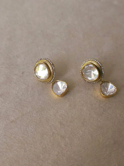 The chilly season silver moissanite earrings
