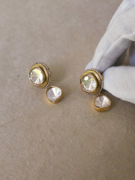 The chilly season silver moissanite earrings