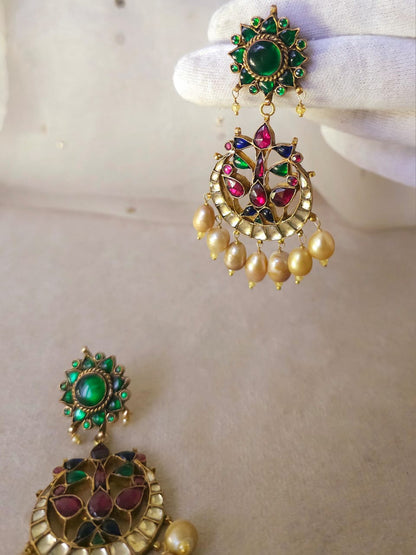 Ancient meso chandbali earrings