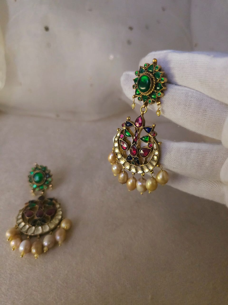 Ancient meso chandbali earrings