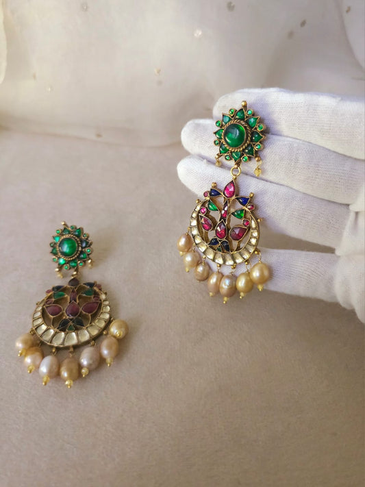 Ancient meso chandbali earrings