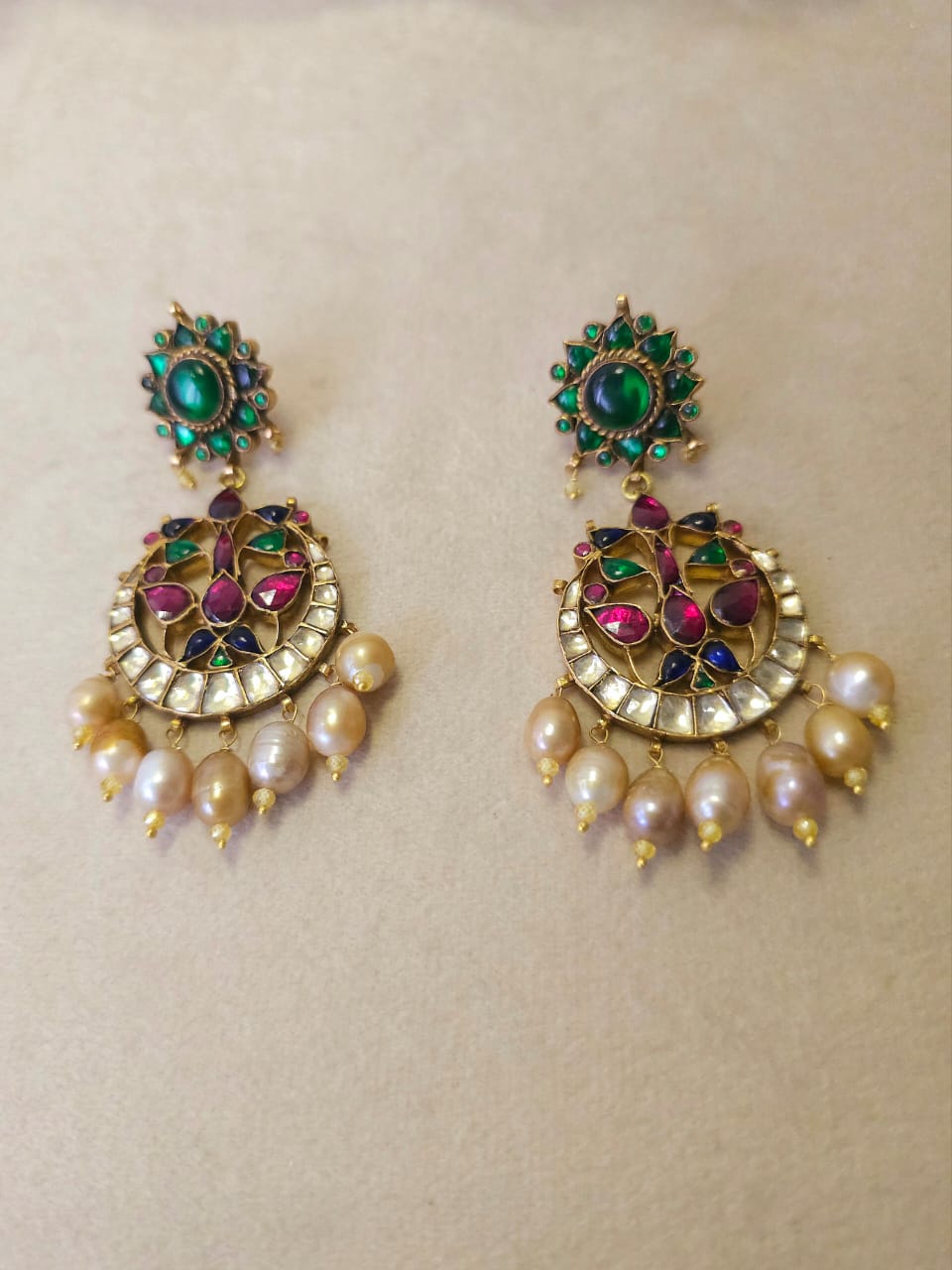 Ancient meso chandbali earrings
