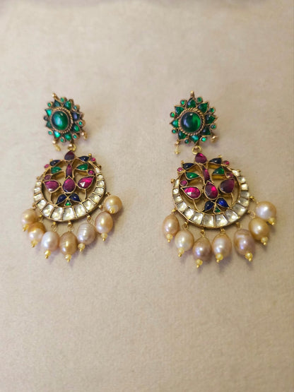 Ancient meso chandbali earrings