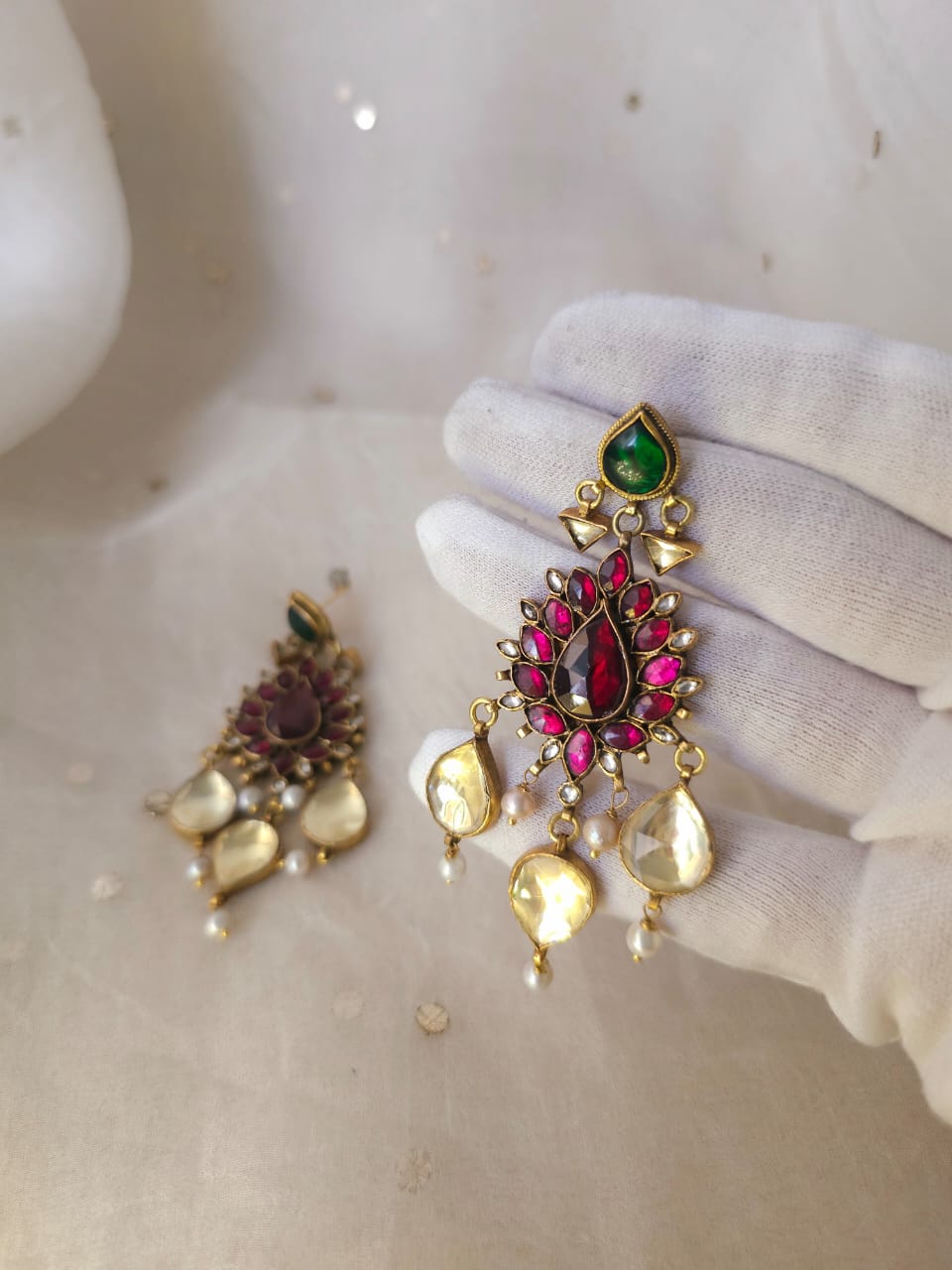Rhodolite Indus chandelier earrings