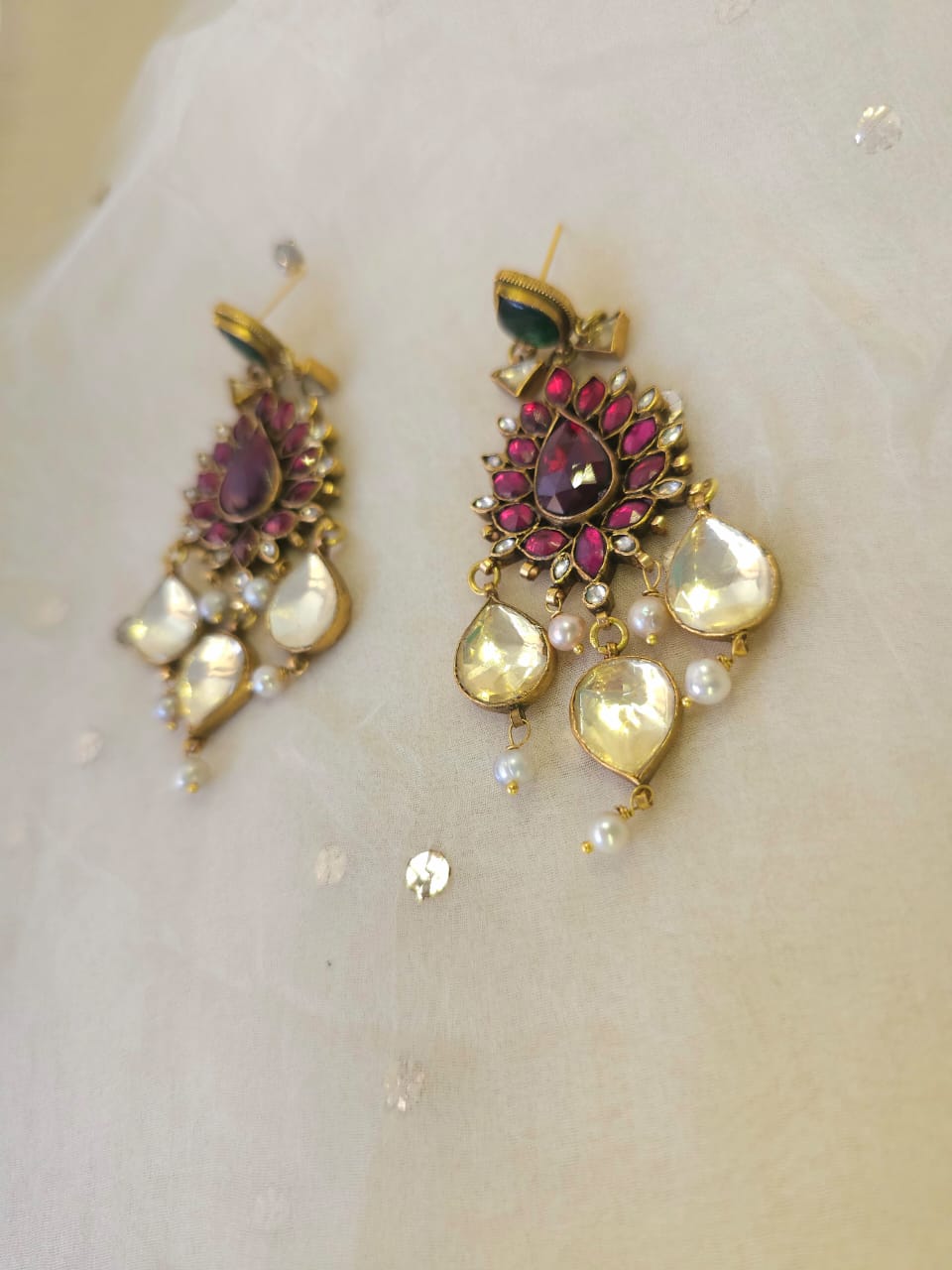 Rhodolite Indus chandelier earrings