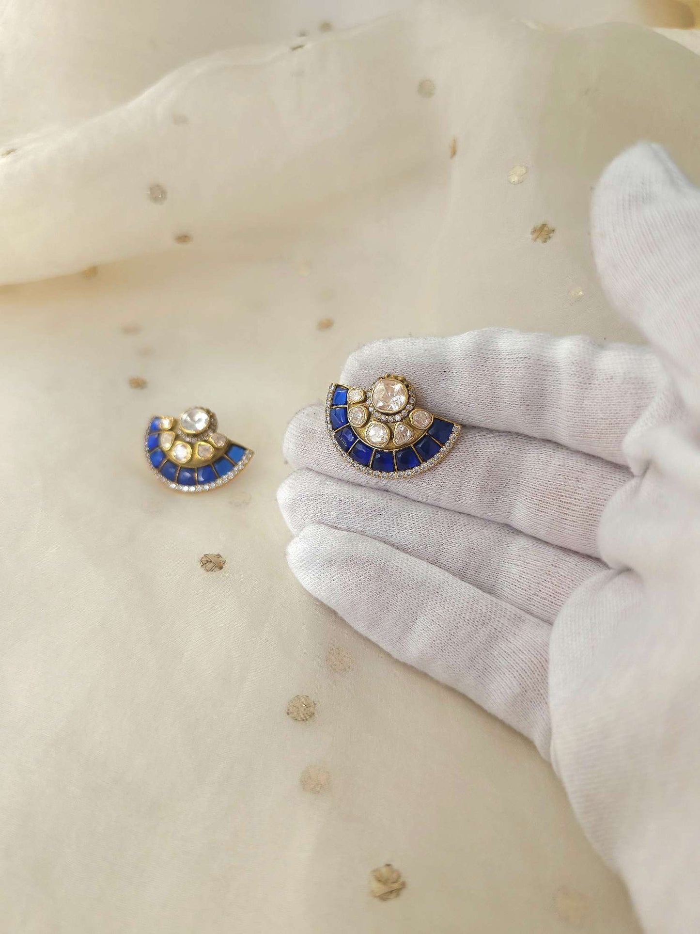Blue moon silver studs