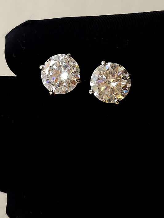 Three carat moissanite diamond studs